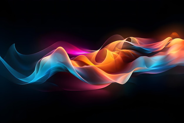 Abstract rainbow colorful smoke on black background