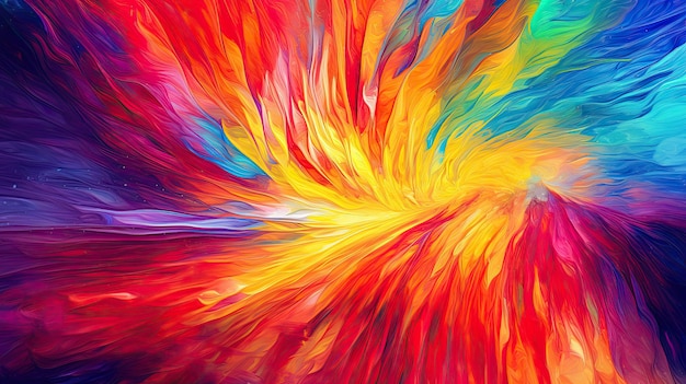 Abstract Rainbow colors abstract waves splash lines banner background wallpaper Generative AI