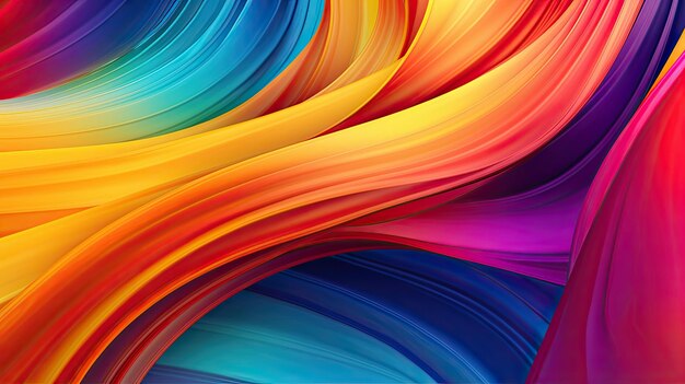 抽象的な虹色の抽象的な波スプラッシュ ライン バナーの背景の壁紙生成 AI