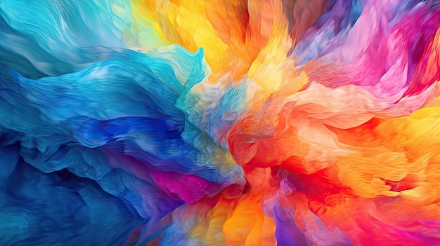 Abstract Rainbow colors abstract waves splash lines banner background wallpaper Generative AI