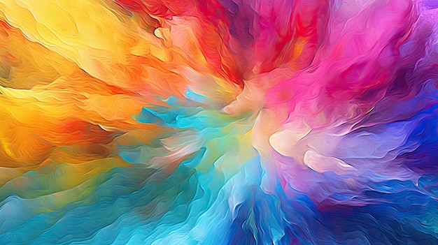 Abstract rainbow colors abstract waves splash lines banner background wallpaper generative ai