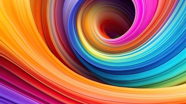 Abstract Rainbow colors abstract waves splash lines banner background wallpaper Generative AI