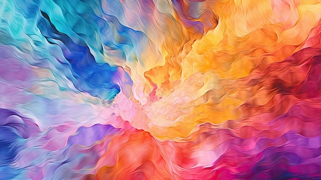 Abstract Rainbow colors abstract waves splash lines banner background wallpaper Generative AI