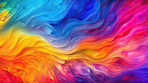 Abstract Rainbow colors abstract waves splash lines banner background wallpaper Generative AI