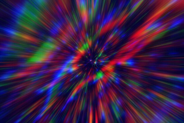 Photo abstract rainbow exploding speed flash prism holographic light beams pattern background motion opti