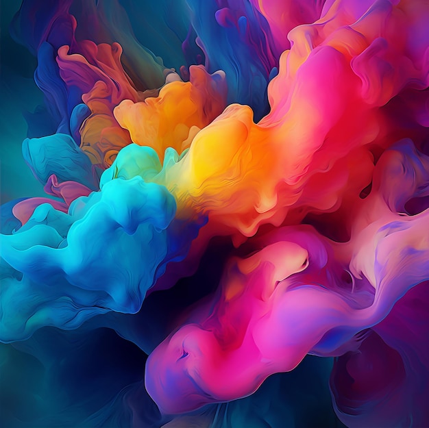 Abstract rainbow gradient smoke pattern