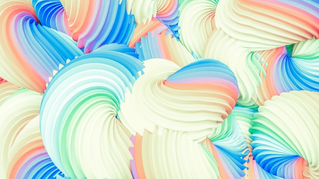 Premium Photo | Abstract rainbow pastel shape. 3d rendering.