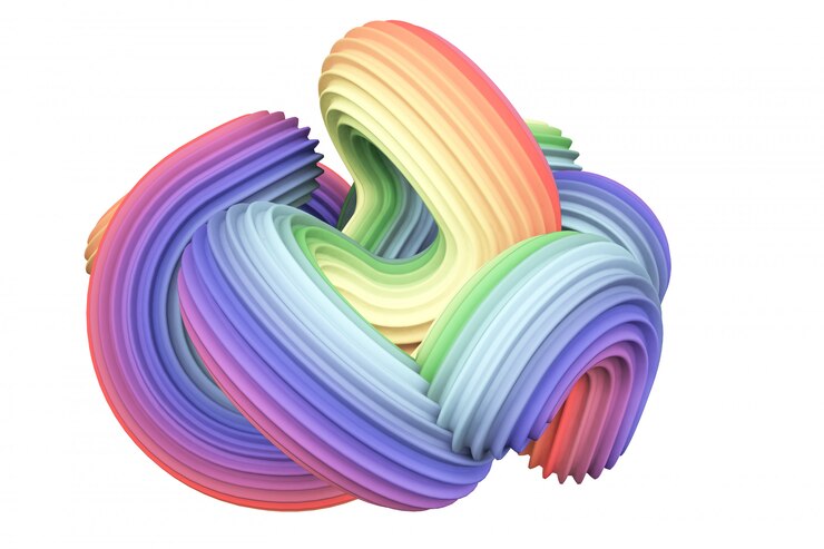 Photo abstract rainbow shape. 3d rendering.
