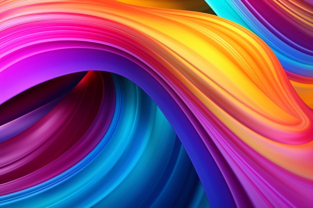 Abstract rainbow swirls creating a visually Generative ai