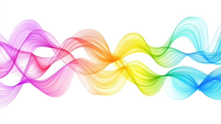 Photo abstract rainbow waves