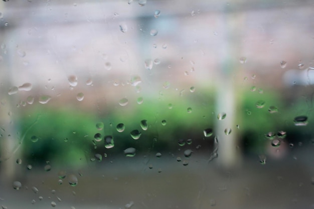 Abstract of Raindrops on Window Glass