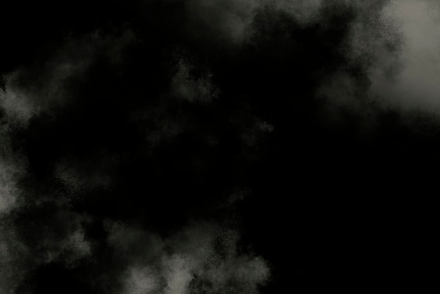 Abstract real dust floating over black background