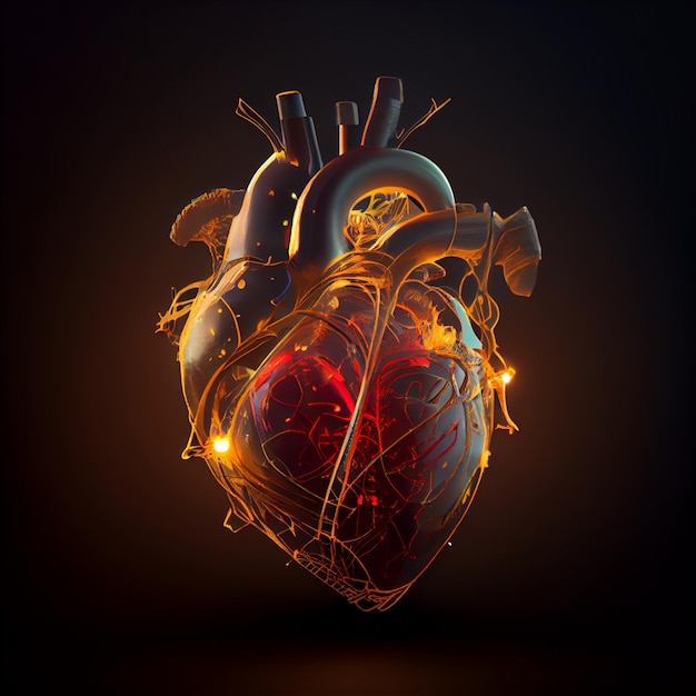 Абстрактное настоящее сердце реалистичная форма сердца любовь иллюстрация 3d рендеринг фона