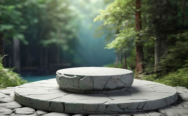 abstract realistic background 3d rendering Product display Stone podium ultra luxury image natural