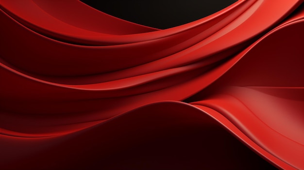 抽象的な赤い 3D 暗い波状の背景 生成的なAI