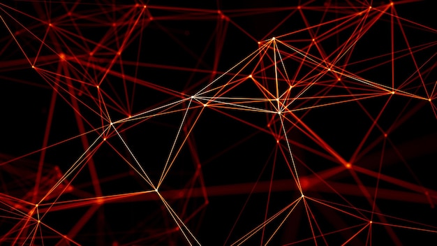 Abstract red background Network connection structure