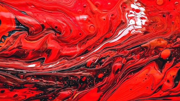 Photo abstract red background texture of spreading paint generative ai