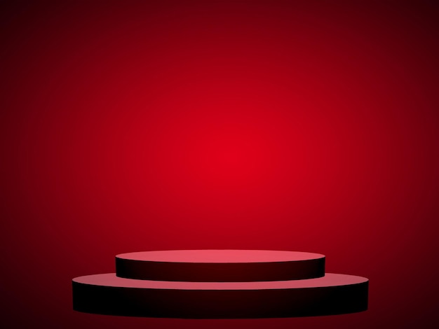 Abstract red background for web design templates and product studio with smooth gradient color