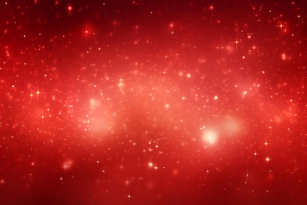 an abstract red background with glowing lights and shiny stars