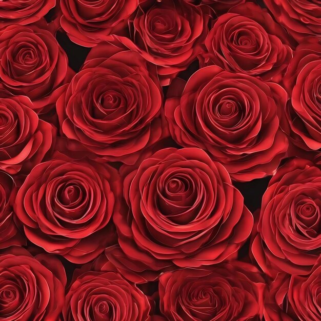 Abstract red background with glowing lines in the shape of roses