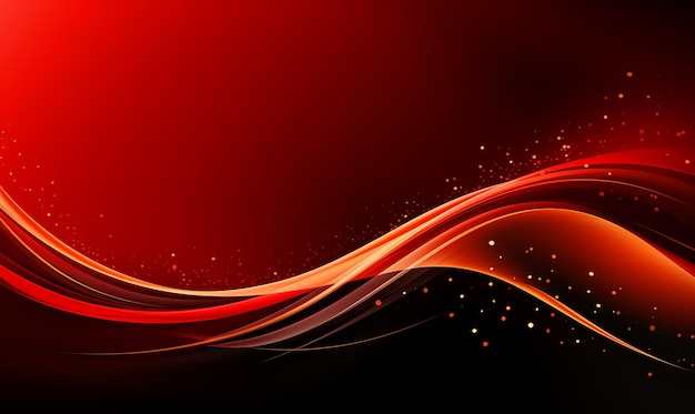 Abstract red background with glowing lines and sparkles