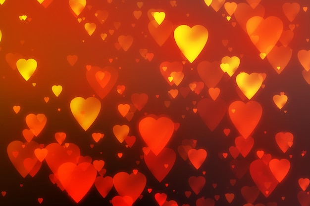 Abstract red background with hearts