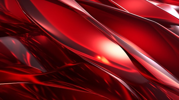 Foto sfondio rosso astratto con linee lisce e onde rendering 3d