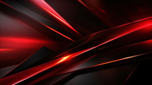 Abstract red and black background with glowing lines 3d render illustration