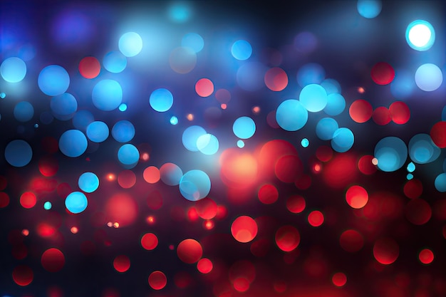 Photo abstract red and blue bokeh lights background banner wallpaper generative ai