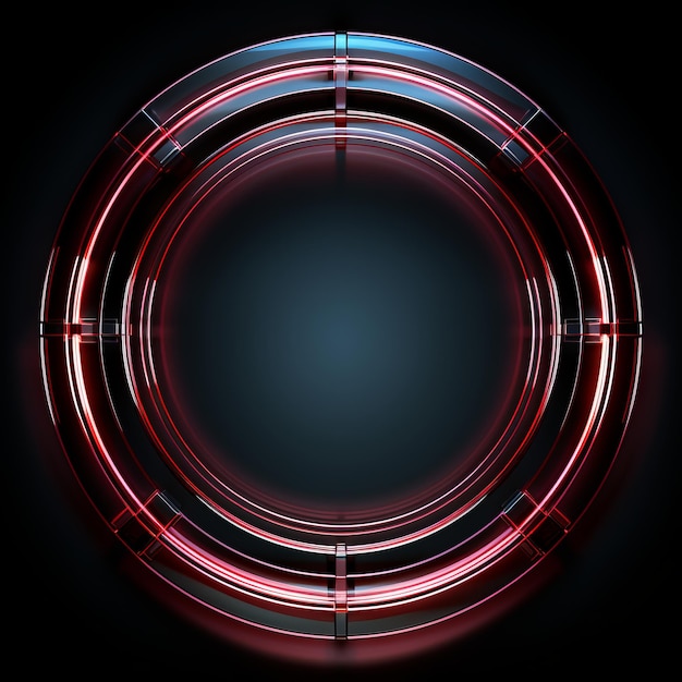 abstract red and blue glowing circle on black background