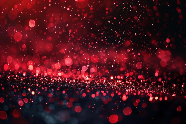 Abstract Red Bokeh Lights on Dark Background