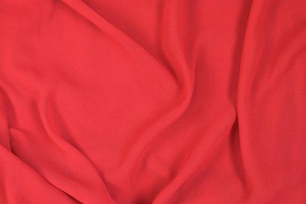 Abstract Red Chiffon Fabric Background