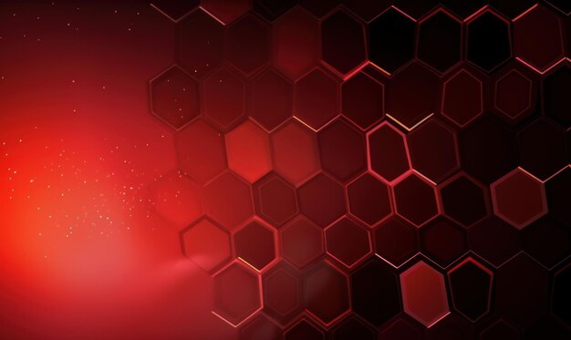 Abstract red color background or wallpaper with hexagons