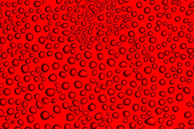 Photo abstract red colored oxygen bubbles background. red bubbles texture.