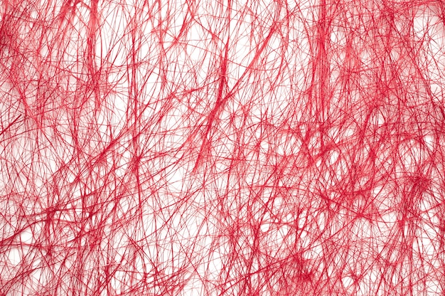 Photo abstract red fiber on white texture background