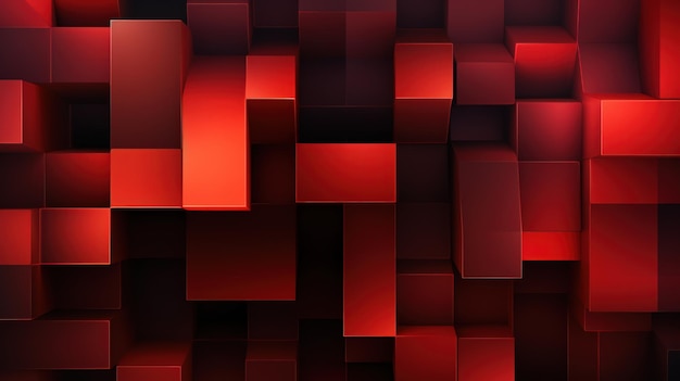 Фото Абстрактные красные геометрические кубики блок формы графический рисунок фона генерировать ии изображение