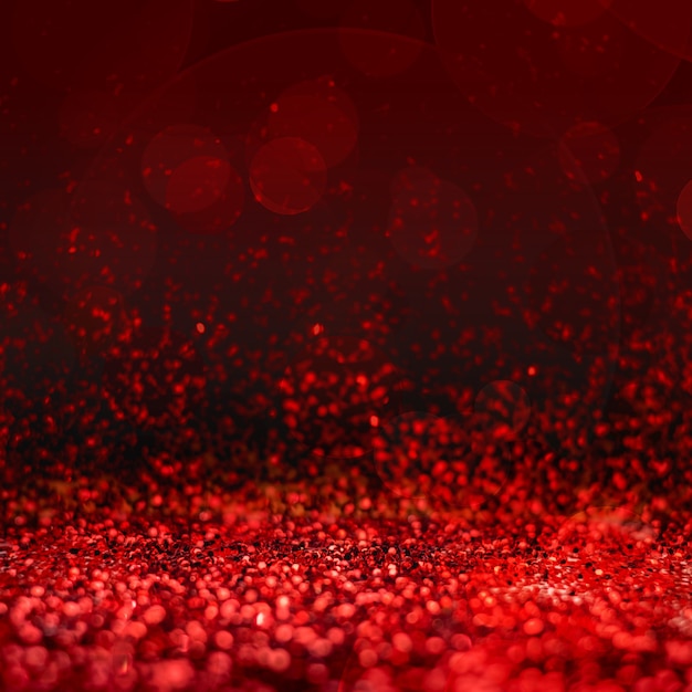 Abstract red glitter perspective to blank background