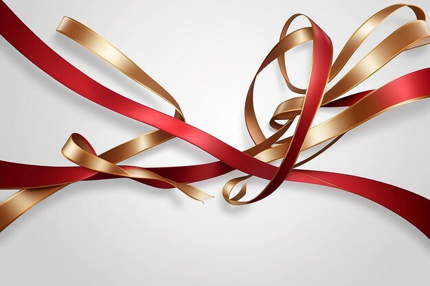 Abstract red and gold ribbons background