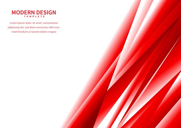 abstract red gradient polygonal on white background with space for text