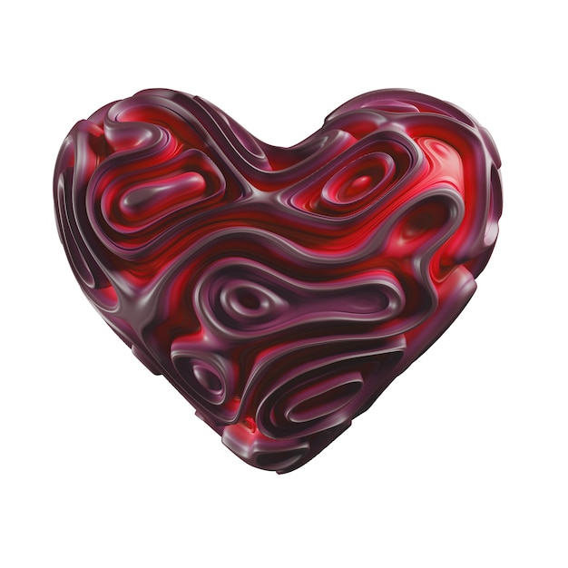 Photo abstract red heart, 3d illustration