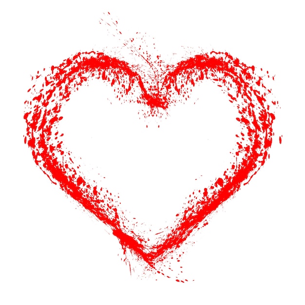 Abstract red heart on white background