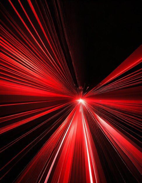 Foto abstract red light speed zoom su tecnologia di sfondo nero