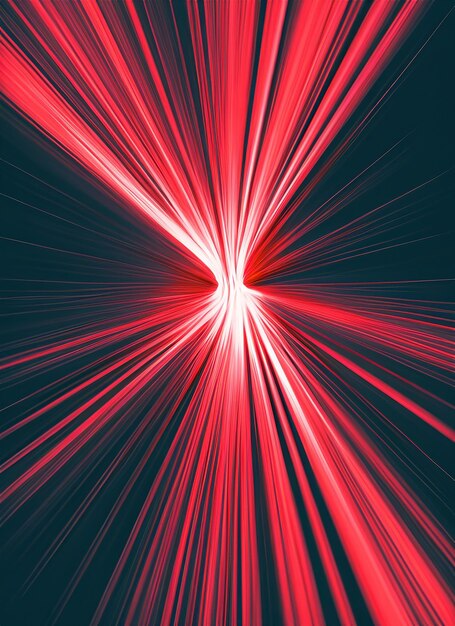 Фото Абстрактный зум скорости красного света на черном фоне