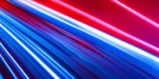 Abstract red light trail on blue background