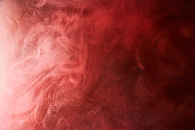 Abstract red ocean background, ruby paints in water, vibrant bright smoke scarlet wallpaper