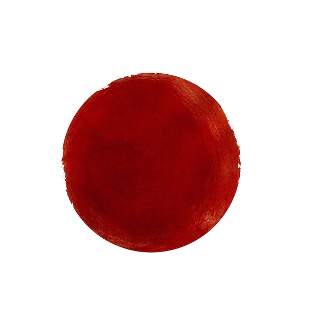 Abstract red painted circle isolated on white