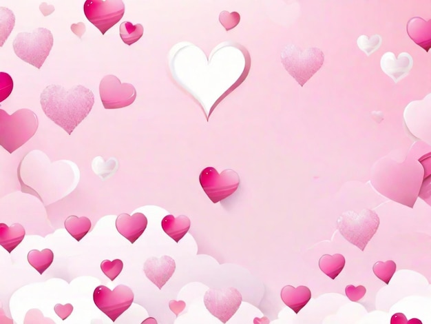 Абстрактный красный розовый фон сердца Концепция любви Карта поздравлений на День святого Валентина
