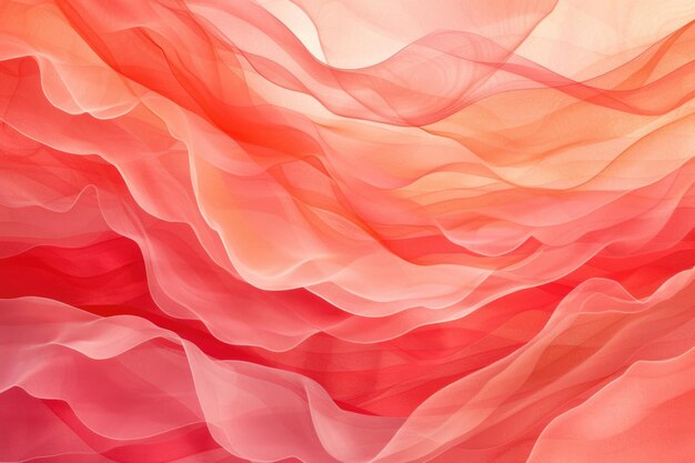 Abstract red and pink watercolor art on canvas with wave pattern