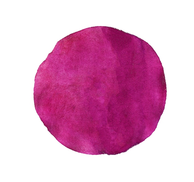 Abstract red or pink watercolor painted circle isolated on white