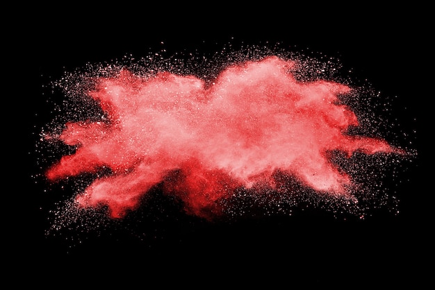 Abstract red powder explosion